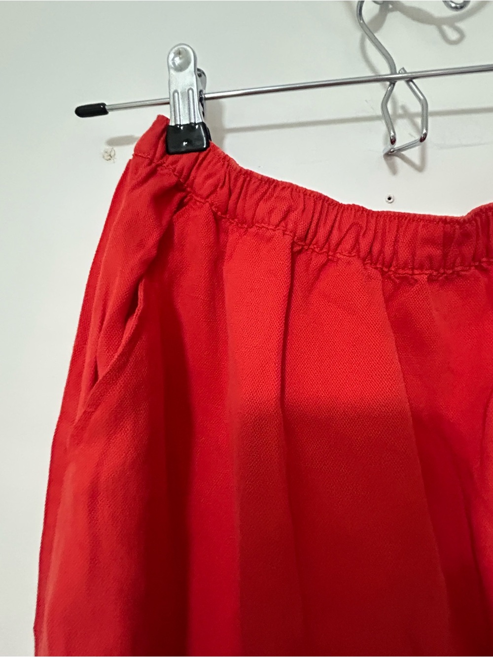 Vintage Red Maxi Skirt with Ruffle Hem - Picture 3 of 5
